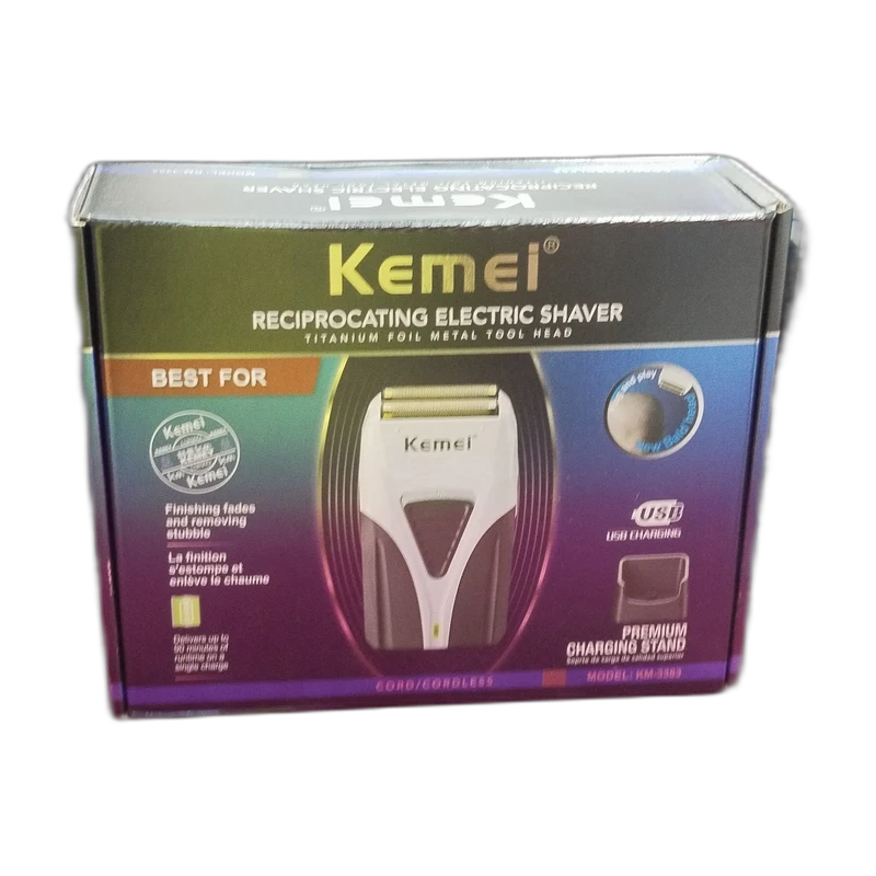 Afeitadora Eléctrica Recíproca Kemei KM-3383 Profesional Inalámbrica/Con Cable - Image 2