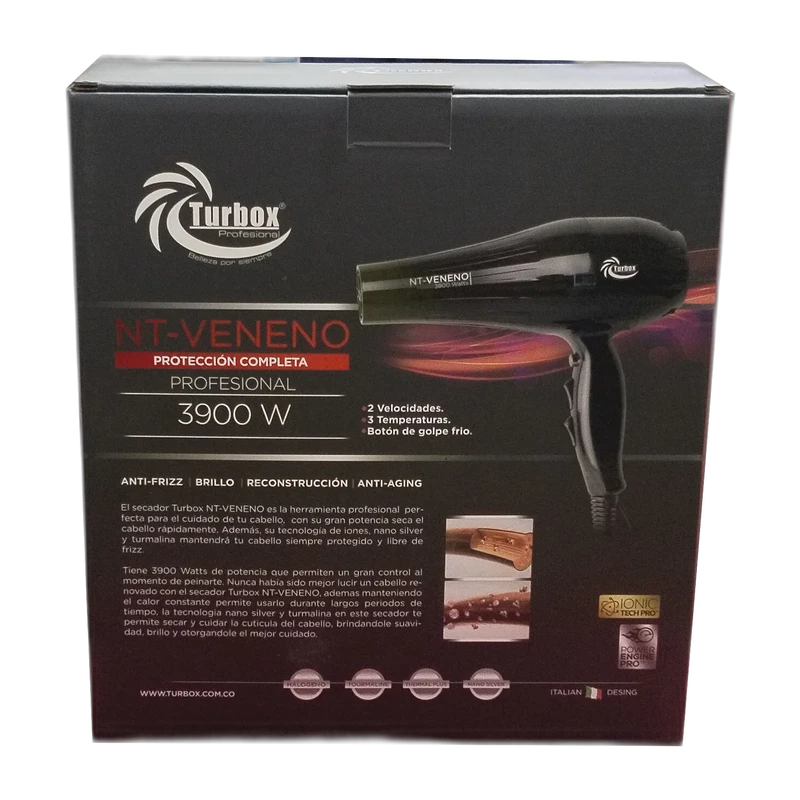 Secador de Pelo Profesional Turbox NT-VENENO 3900W - Image 2