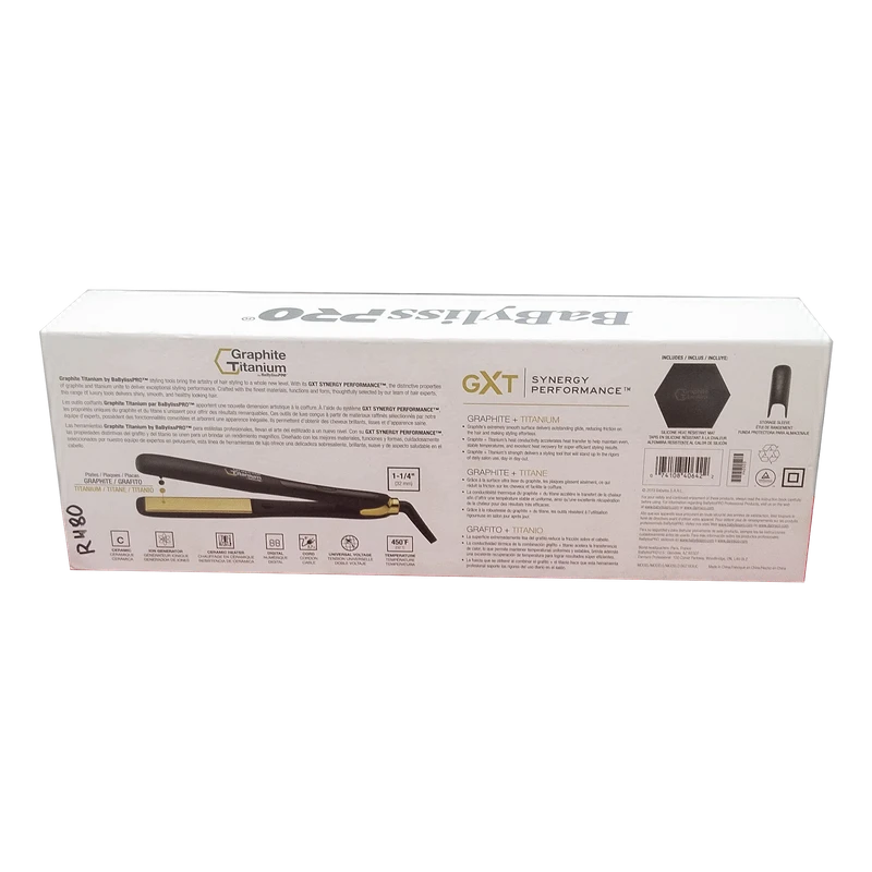 Plancha de Cabello BabylissPRO Graphite Titanium Synergy Performance 1 1/4"