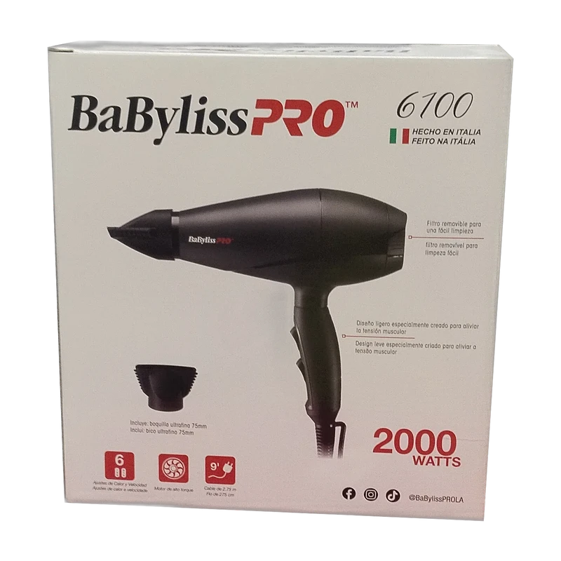 Secador de Pelo Profesional BabylissPRO Portofino 6100 Italia 2000W