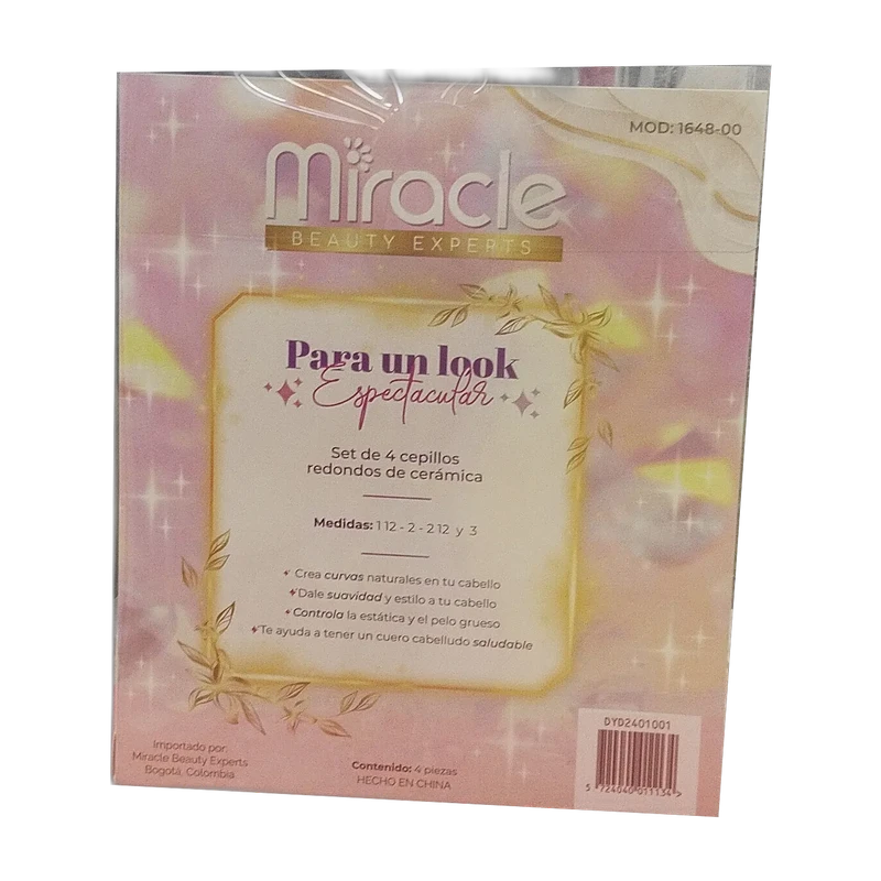 Set de 4 Cepillos Redondos Miracle Beauty Experts con Cerdas Cerámicas - Image 2