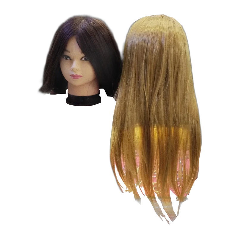 Cabeza de Maniquí con Cabello Rubio y castaño para Prácticas de Peluquería