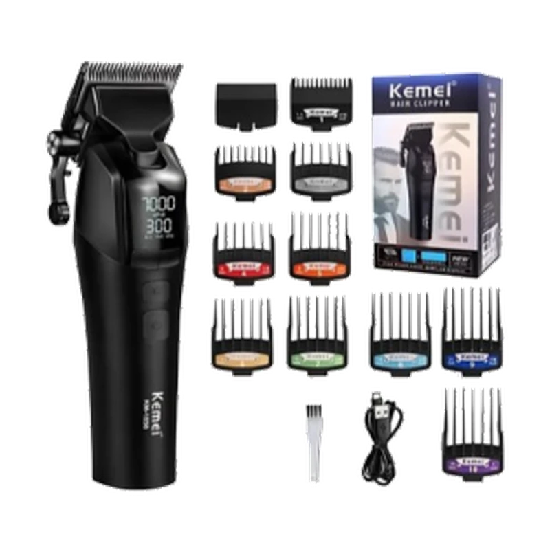 Cortadora Profesional Kemei KM-1858 - Incluye 8 Peines Guía y Accesorios