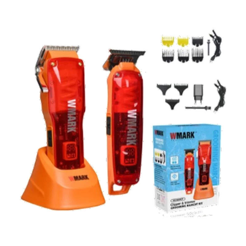 Cortadora Profesional Wmark NG-604 - Incluye 8 Peines Guía y Base de Carga