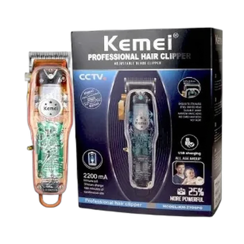 Kemei KM-2708PG: Cortadora de Cabello Profesional Inalámbrica, Cuchilla Ajustable, 2200mAh